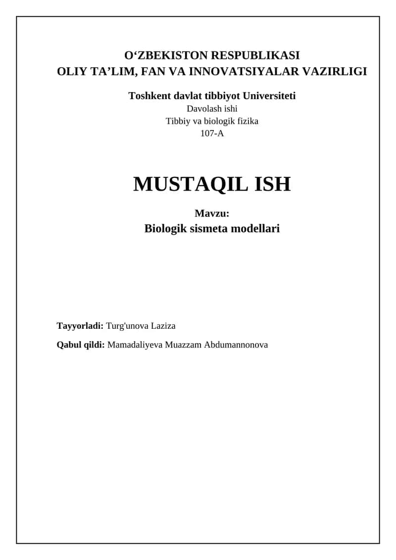 Biologik sismeta modellari 1