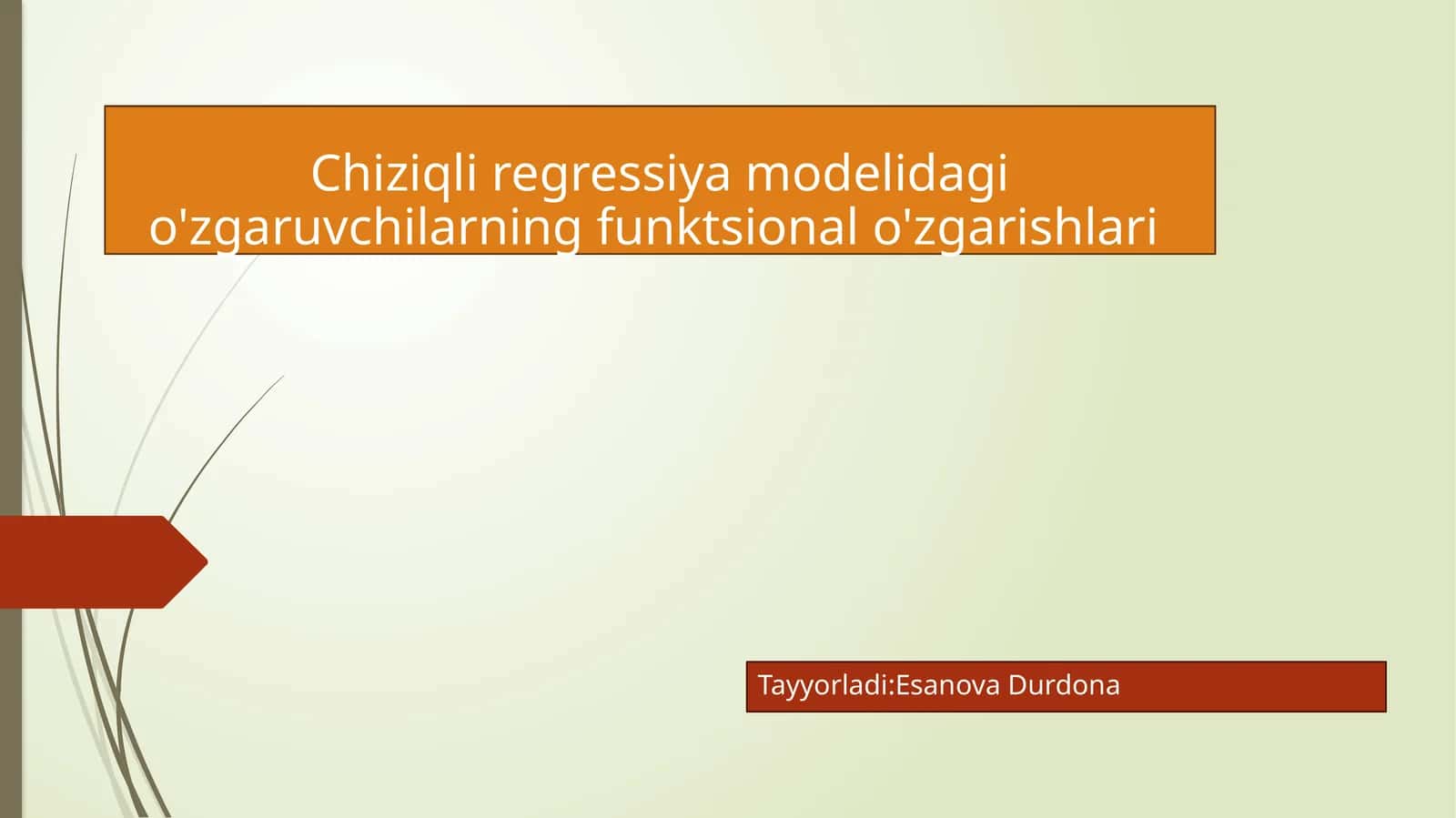 Chiziqli regressiya modelidagi o'zgaruvchilarning funksional o'zgarishlari 1
