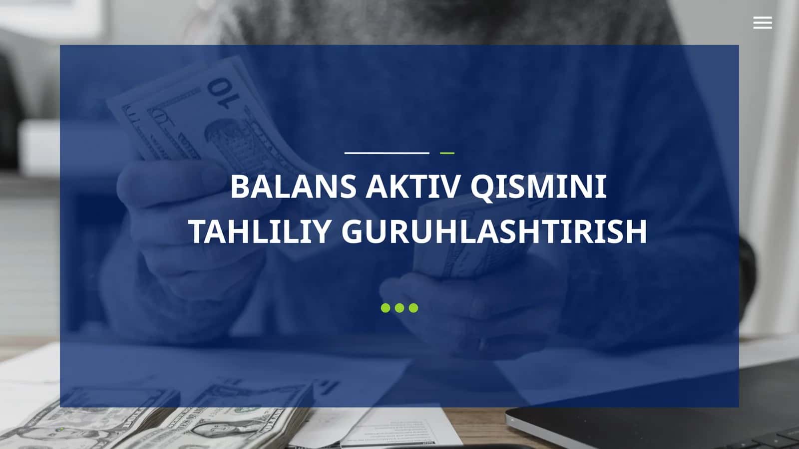 BALANS AKTIV QISMINI TAHLILIY GURUHLASHTIRISH 1