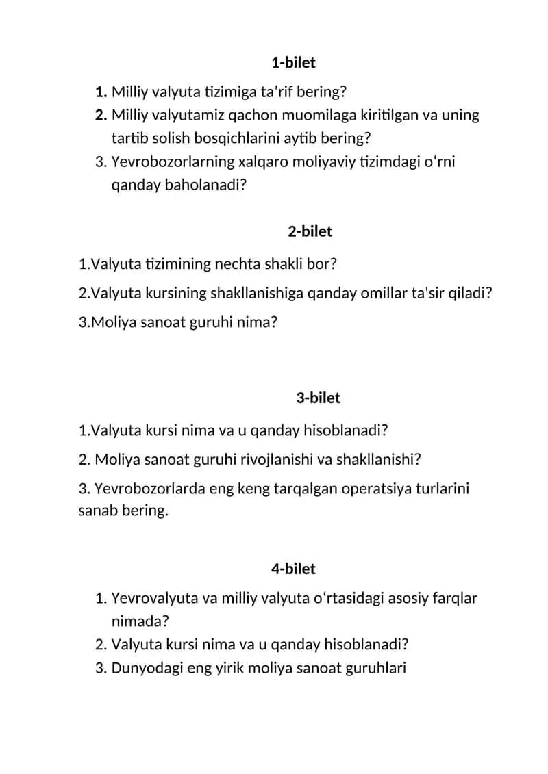 Milliy Valyuta Tizimi 1