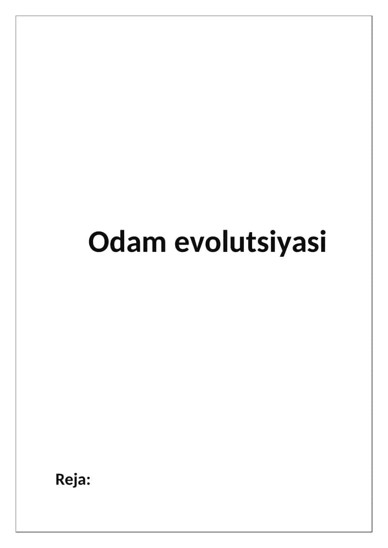 Odan evolutsiyasi 1