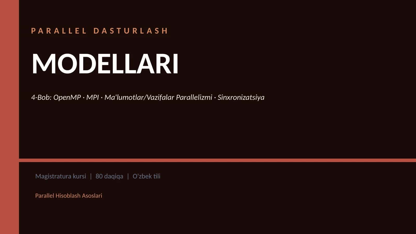 Parallel Dasturlash Modellari 1