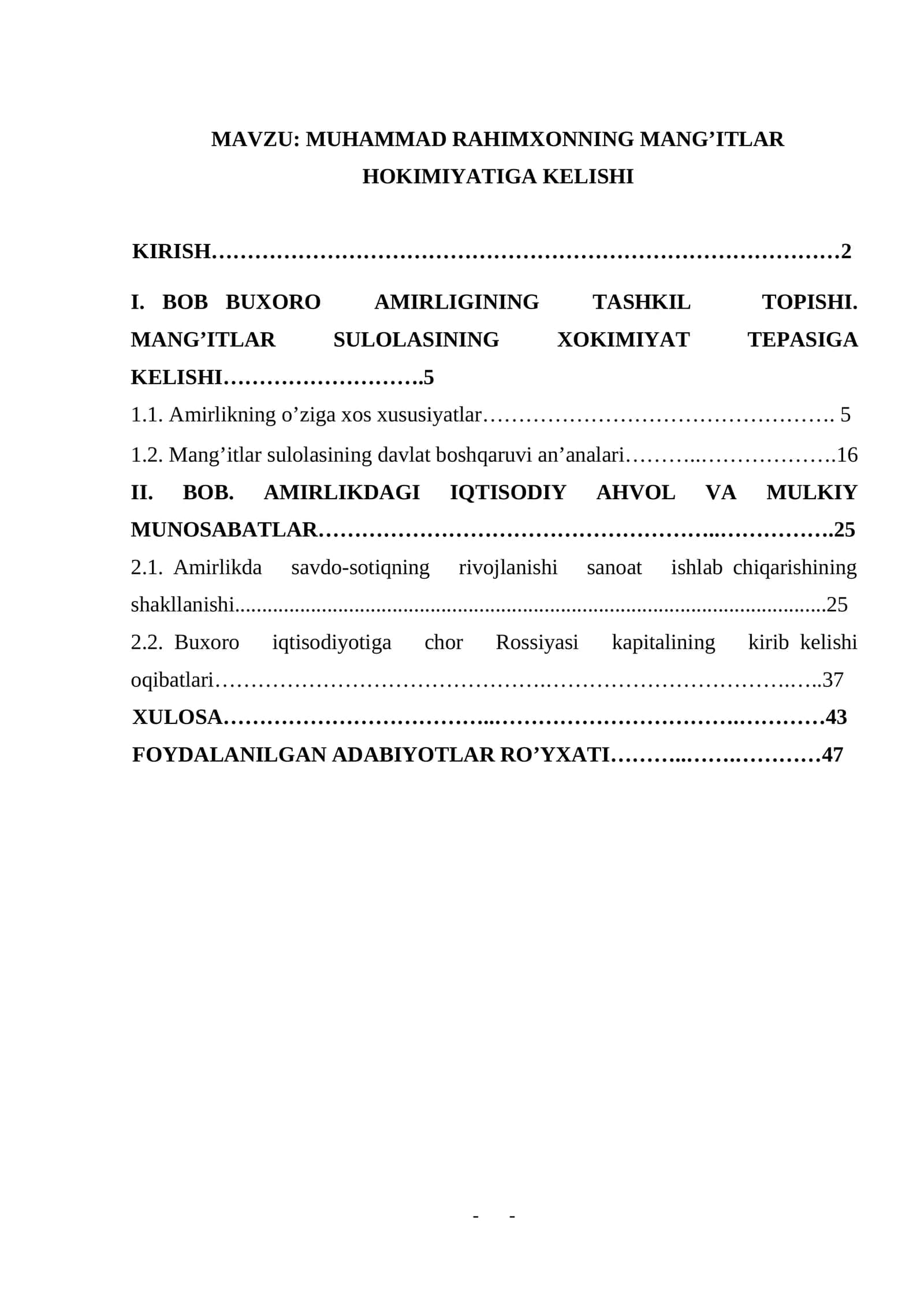 MUHAMMAD RAHIMXONNING MANG’ITLAR HOKIMIYATIGA KELISHI 1