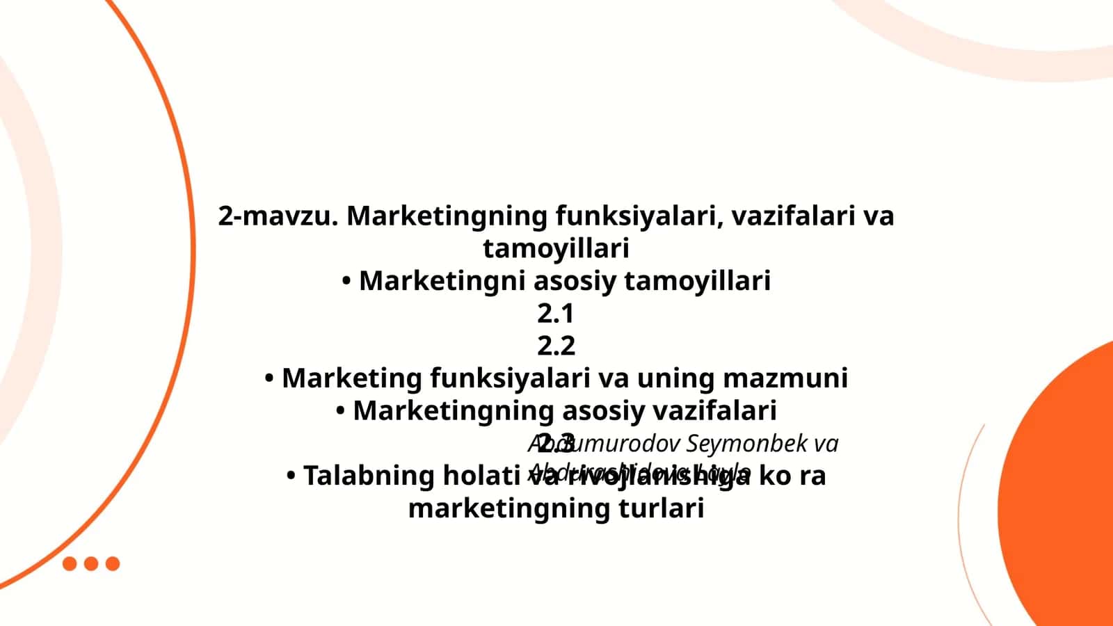 Marketingning funksiyalari, vazifalari va tamoyillari 1