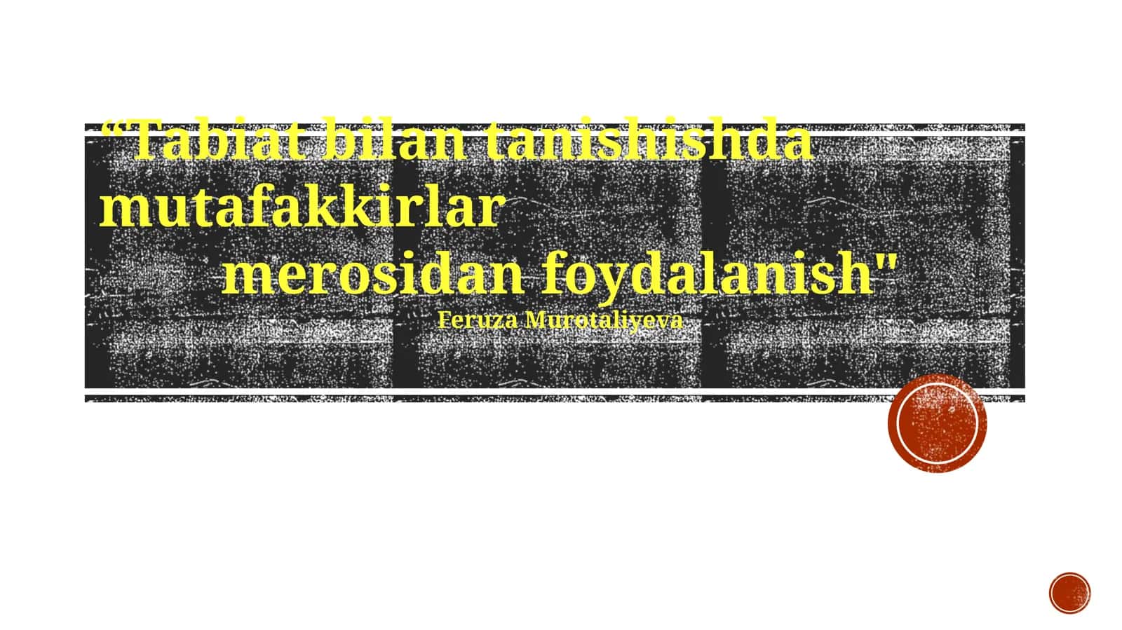 Zamonaviy ekologiya va mutafakkirlar merosi 1