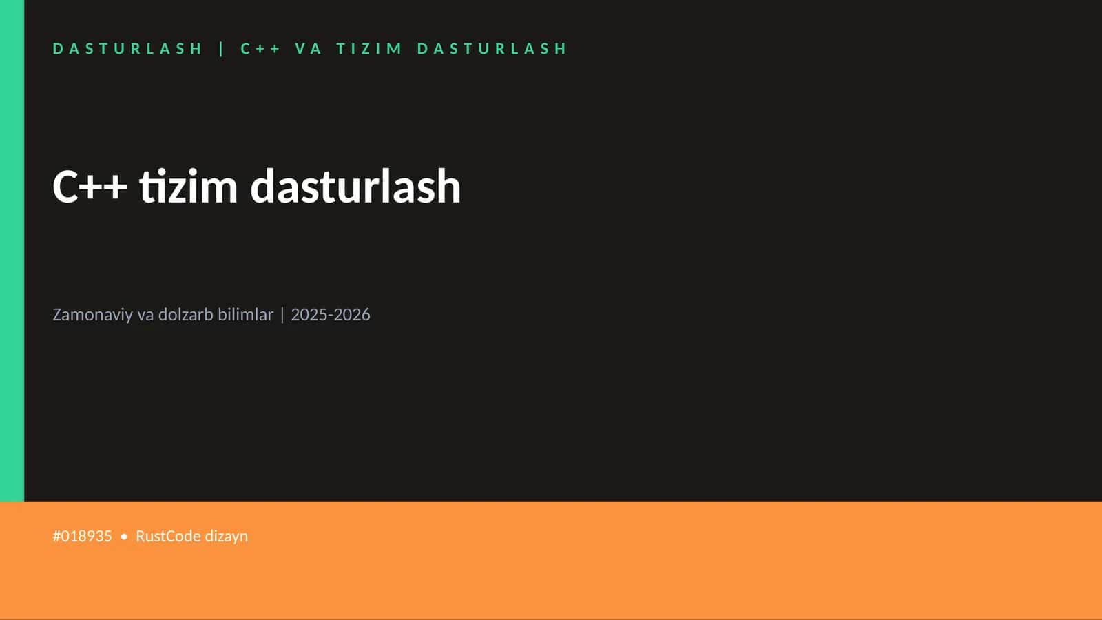 C++ VA TIZIM DASTURLASH 1