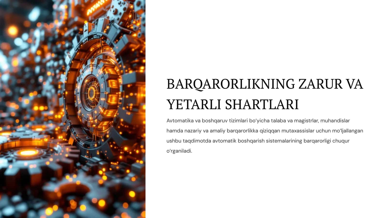 BARQARORLIKNING ZARUR VA YETARLI SHARTLARI 1