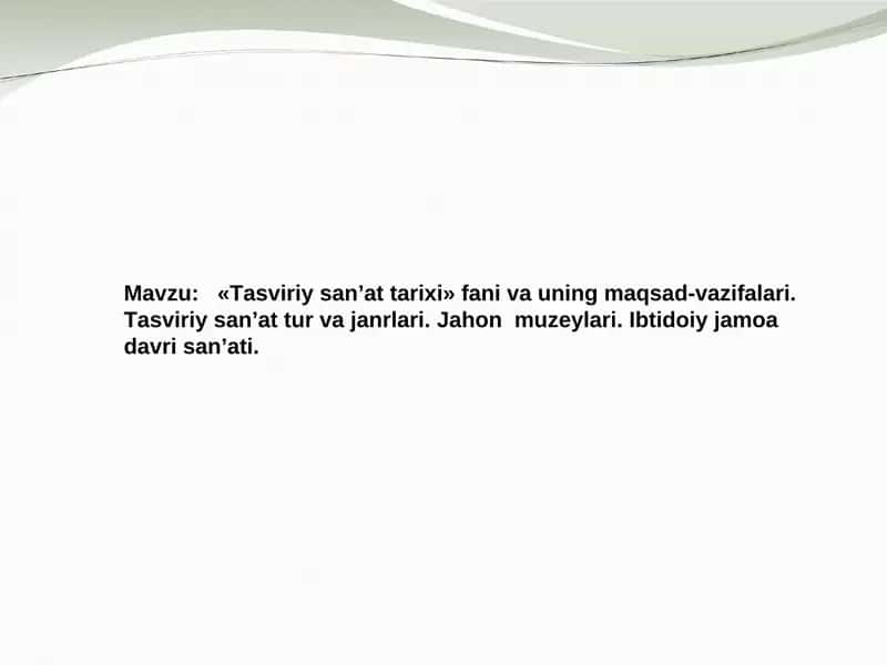 Tasviriy san’at tarixi 1