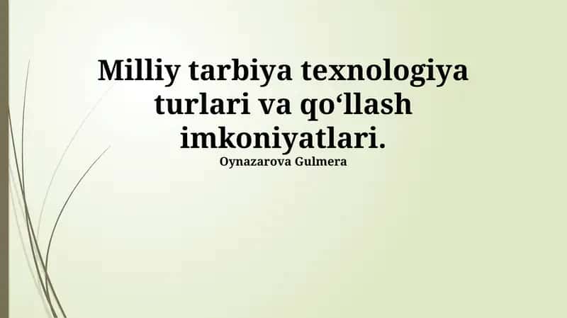 Milliy Ta'lim Texnologiyalari 1