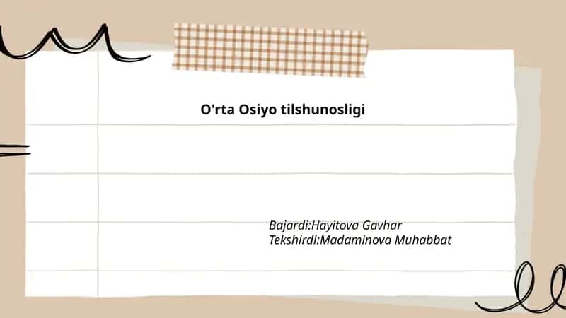 O'rta Osiyo tilshunosligi 1