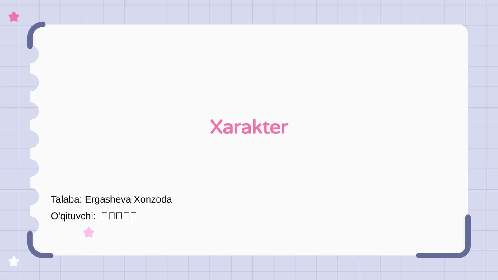 Xarakter 1