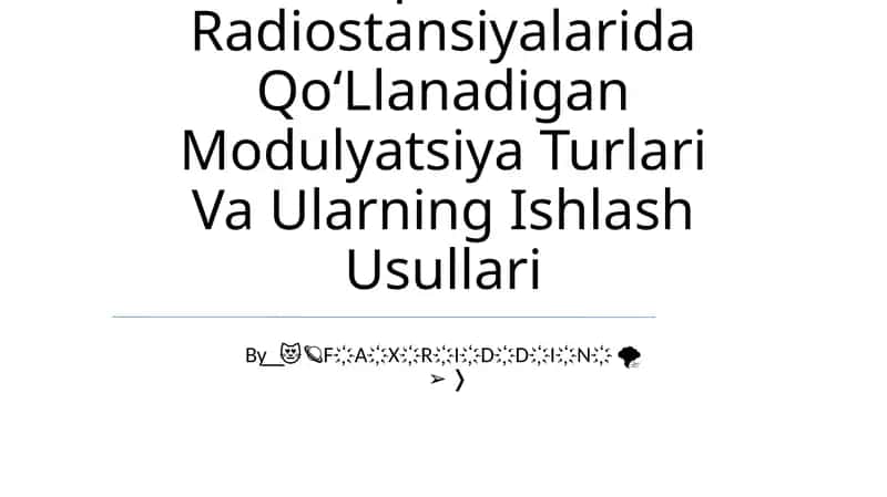 Janubiy Koreaning Qisqa To‘Lqin Diapazonli Radiostansiyalarida Qo‘Llanadigan Modulyatsiya Turlari Va Ularning Ishlash Usullari 1