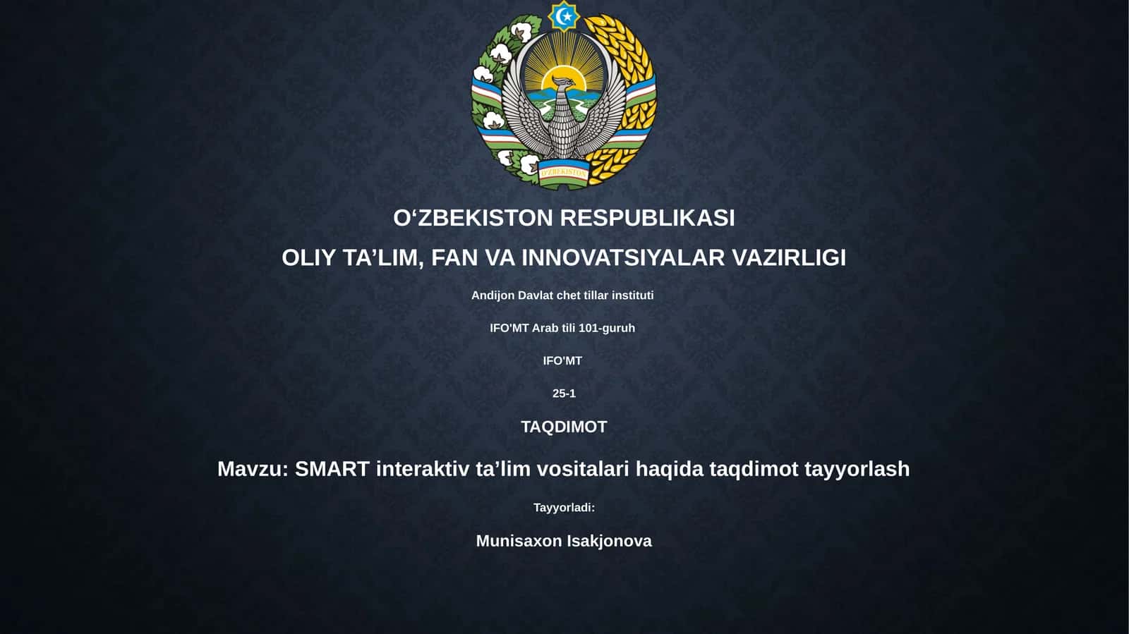 SMART interaktiv ta’lim vositalari haqida taqdimot tayyorlash 1