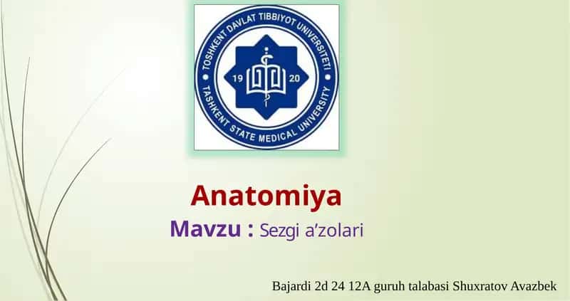 Ko‘rish a’zosi. Ko‘z olmasining tuzilishi va yoshgaqarabo‘zgarishi. Ko‘zning yordamchi apparati. Ularning yoshga qarab o‘zgarishi. Ko‘ruv o‘tkazuv yo‘li. II- juft bosh miya nervi. 1