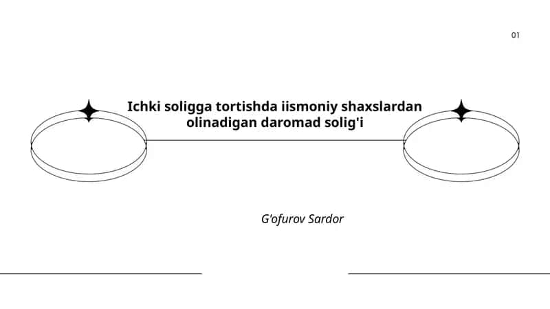 Ichki soligga tortishda iismoniy shaxslardan olinadigan daromad solig'i 1