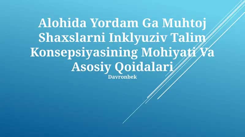Inklyuziv Talim Konsepsiyasi 1