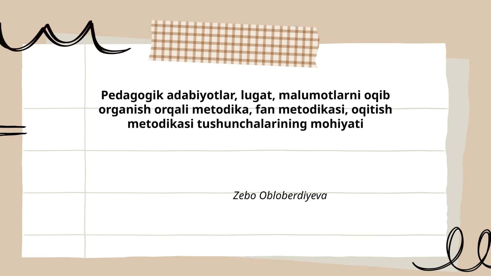 Pedagogik adabiyotlar, lugat, malumotlarni oqib organish orqali metodika, fan metodikasi, oqitish metodikasi tushunchalarining mohiyati 1