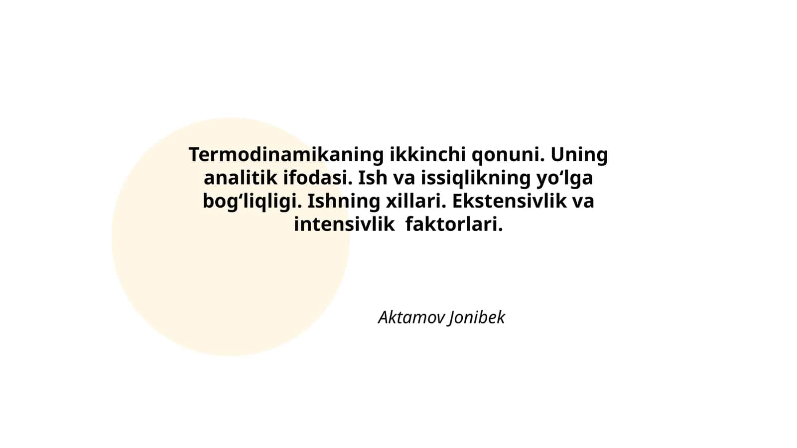 Termodinamikaning ikkinchi qonuni 1