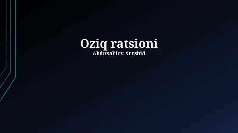 Oziq ratsioni 1