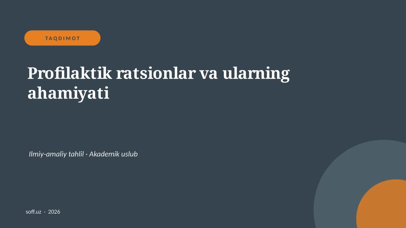 Profilaktik ratsionlar va ularning ahamiyati 1