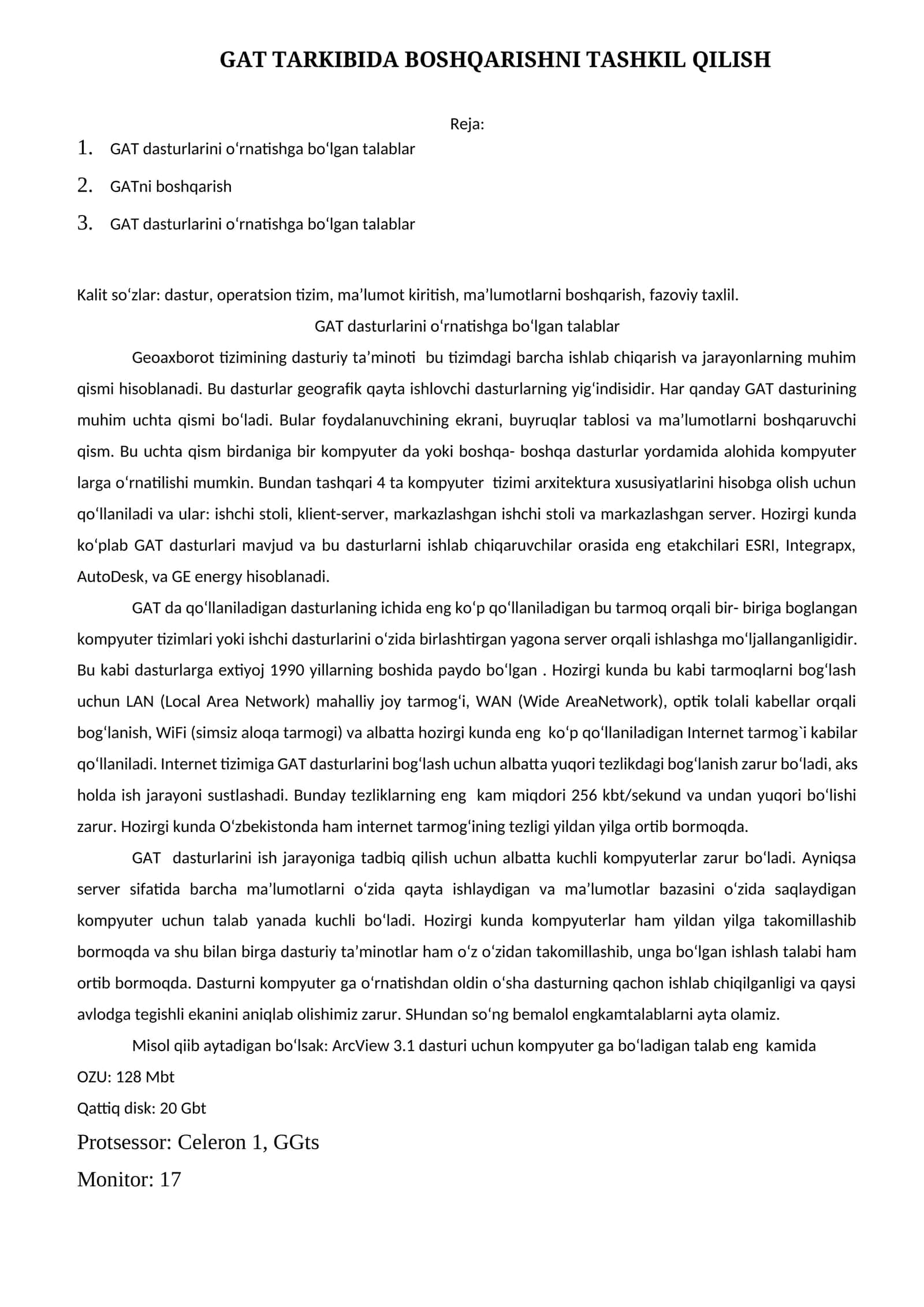GAT TARKIBIDA BOSHQARISHNI TASHKIL QILISH 1