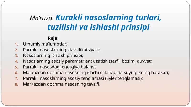 Kuraklinasoslarningturlari, tuzilishi va ishlash prinsipi 1