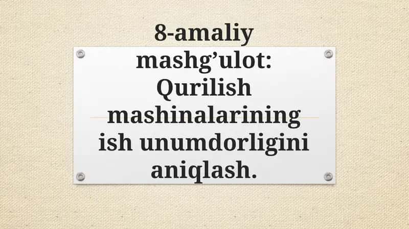 Qurilish mashinalarining ish unumdorligini aniqlash 1