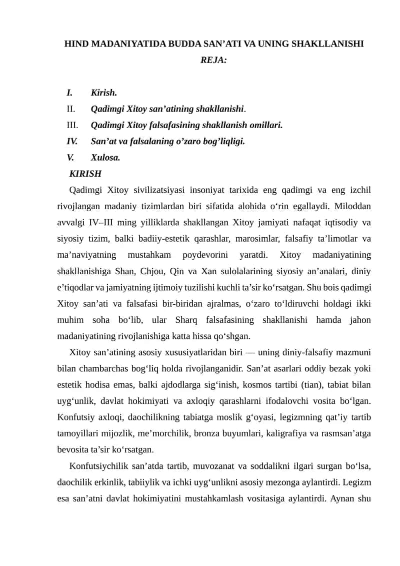 HIND MADANIYATIDA BUDDA SAN’ATI VA UNING SHAKLLANISHI 1