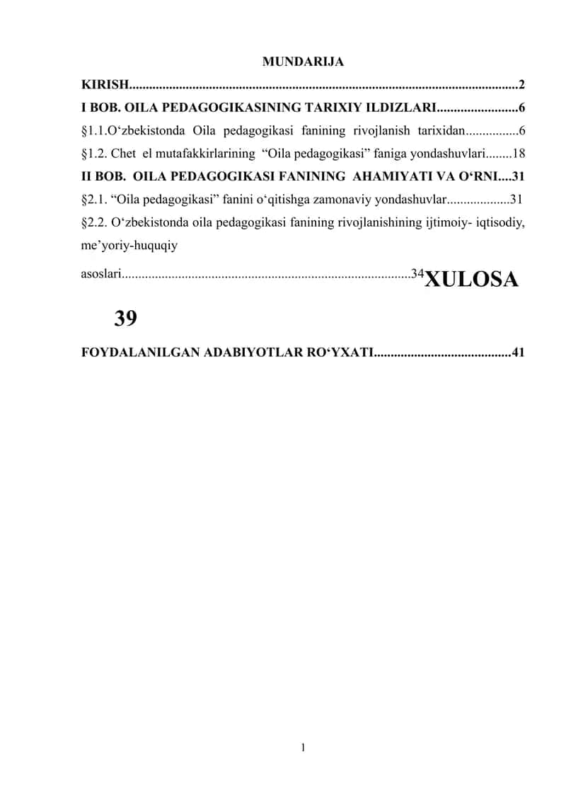 Chet el mutafakkirlarining “Oila pedagogikasi” faniga yondashuvlari. 1