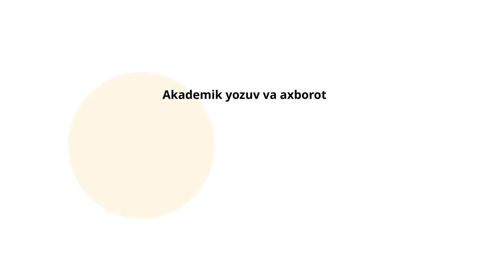 Akademik yozuv va axborot 1