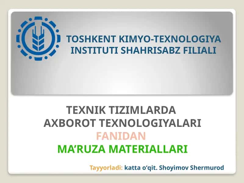 Zamonaviy avtomatlashtirilgan loyihalash tizimlari va ularni texnik sohalarda qo’llanilishi 1