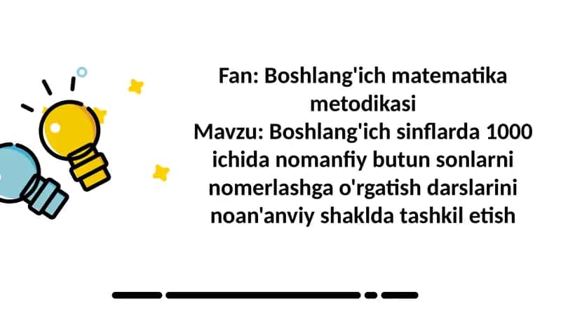 Boshlang'ich matematika metodikasi 1