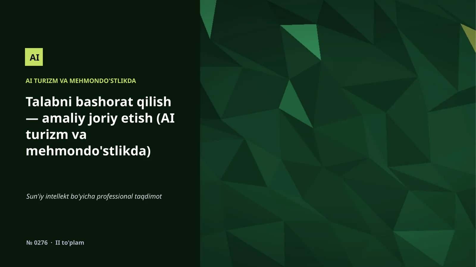 AI TURIZM VA MEHMONDO'STLIKDA 1