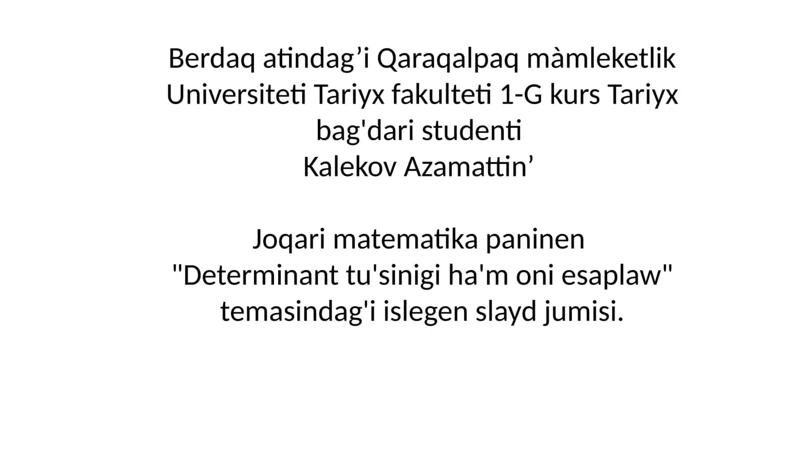 Xisoblagich determinantlar 1