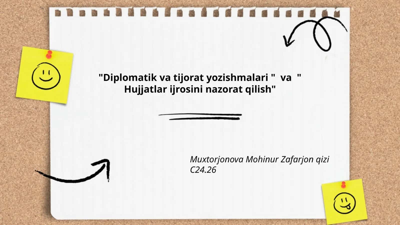 Diplomatik va tijorat yozishmalari 1
