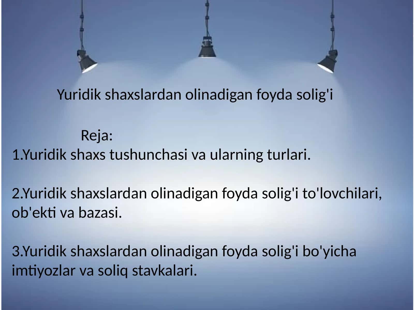 Yuridik shaxslardan olinadigan foyda solig'i 1