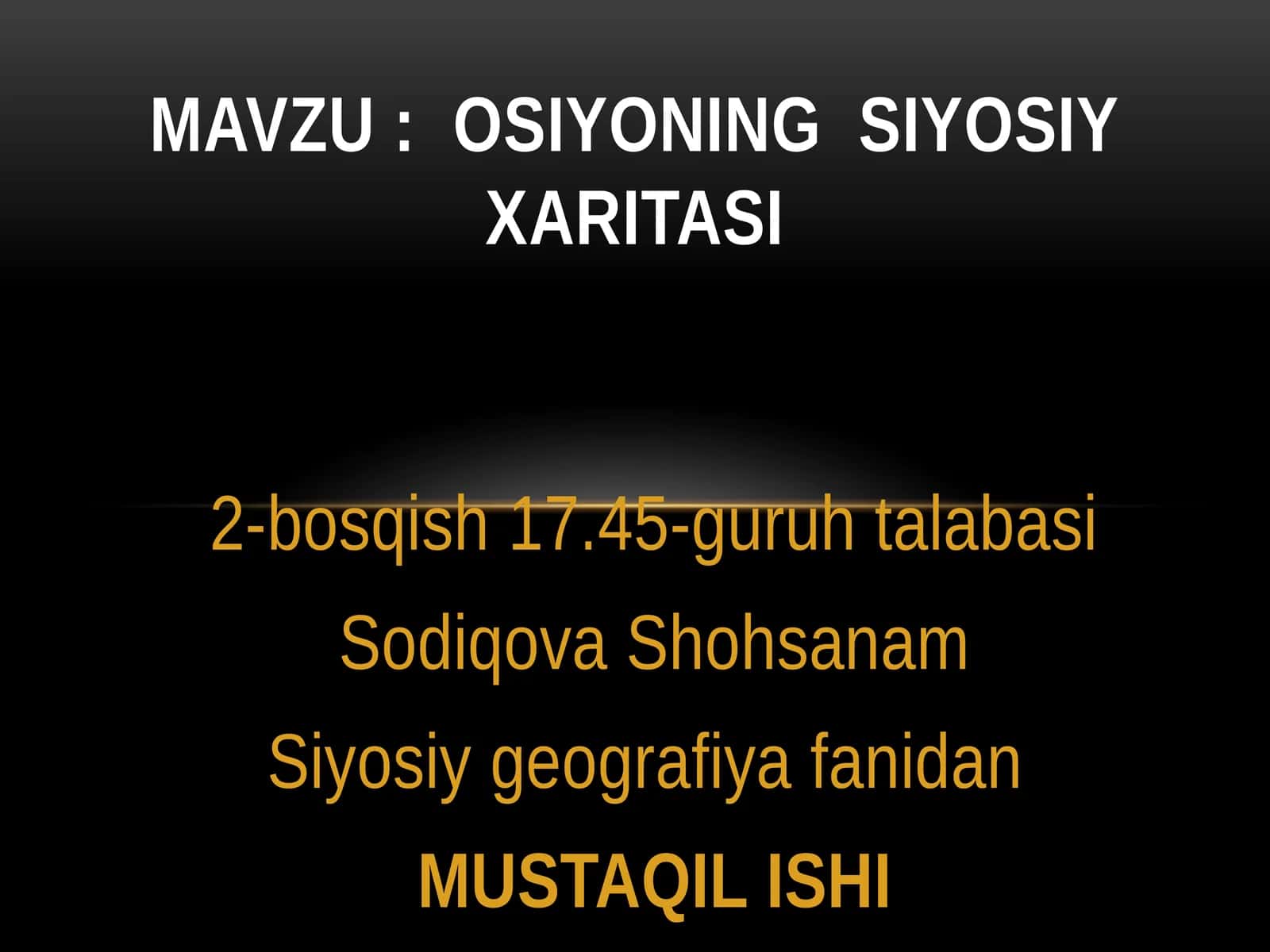 OSIYONING SIYOSIY XARITASI 1