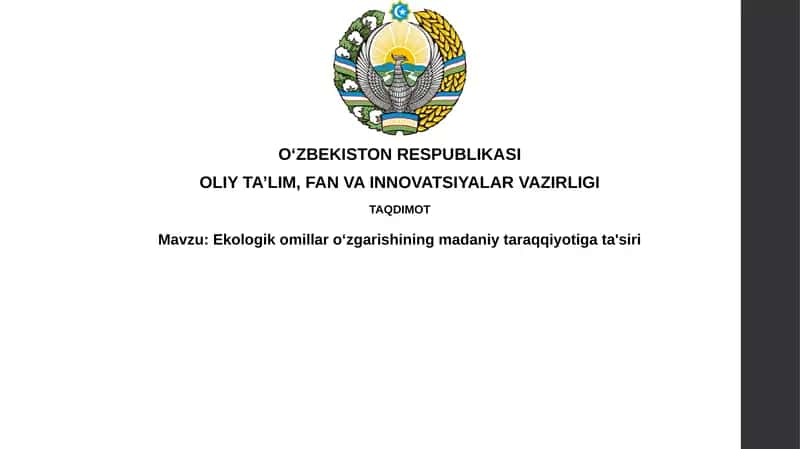Ekologik omillar va madaniyat 1