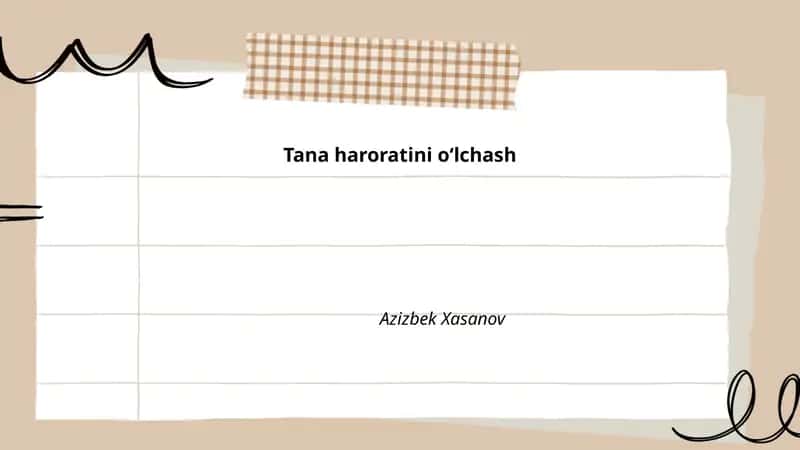 Tana haroratini oʻlchash 1