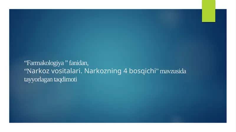 Narkozvositlari. Narkozning 4-bosqichi 1