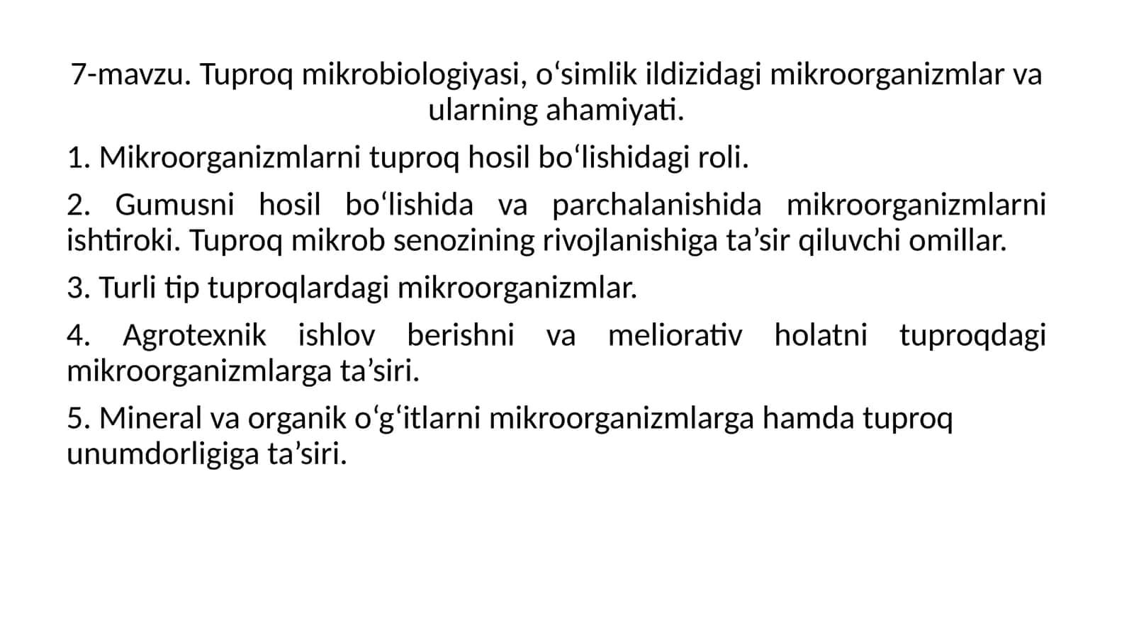 Tuproq mikrobiologiyasi 1