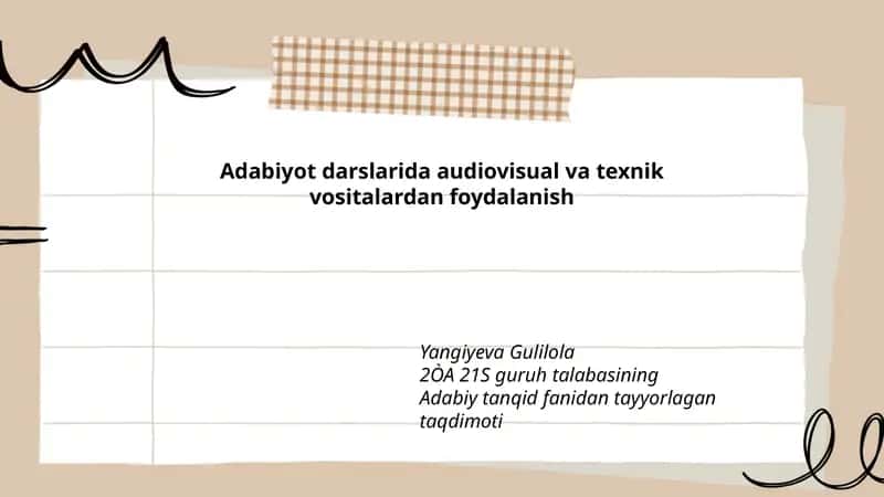 Adabiyot darslarida audiovisual va texnik vositalardan foydalanish 1