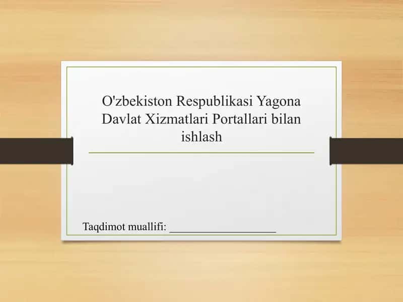 O'zbekiston Respublikasi Yagona Davlat Xizmatlari Portallari bilanishlash 1