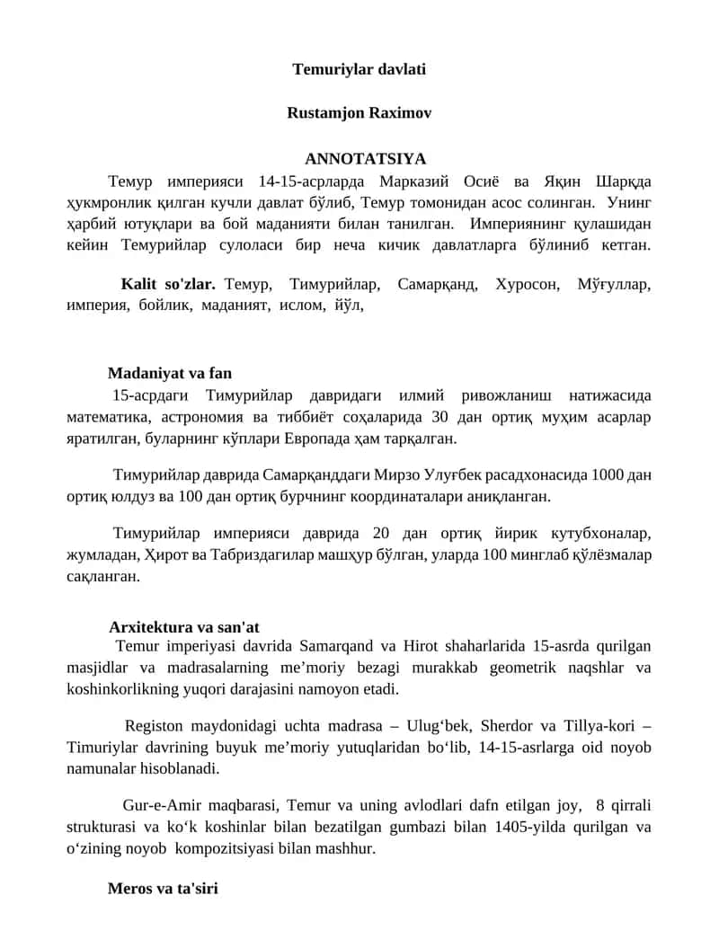 Temuriylar davlati 1