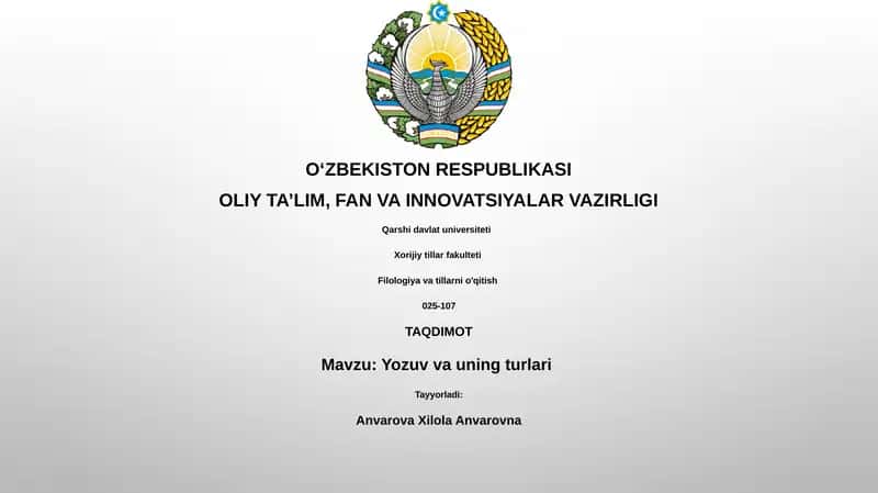 Yozuv va uning turlari 1