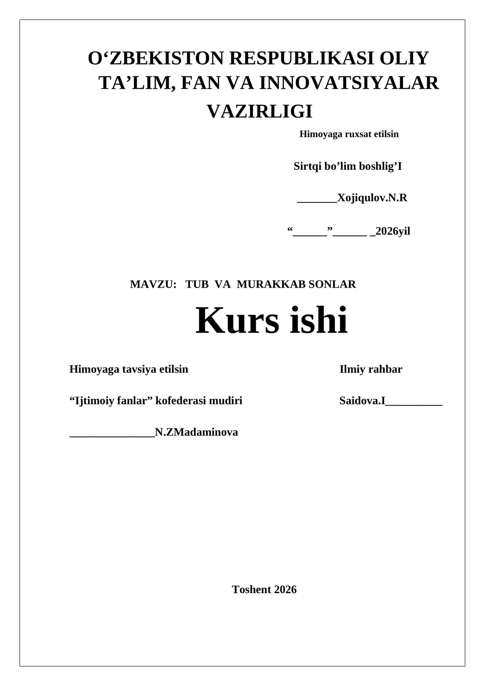 TUB VA MURAKKAB SONLAR 1
