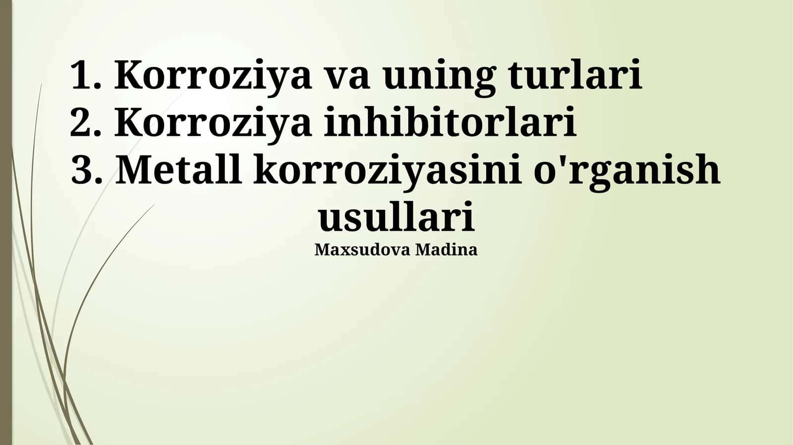 Korroziya va uning turlari 1