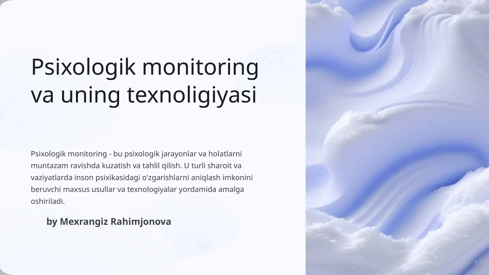 Psixologik monitoring va uning texnologiyasi 1