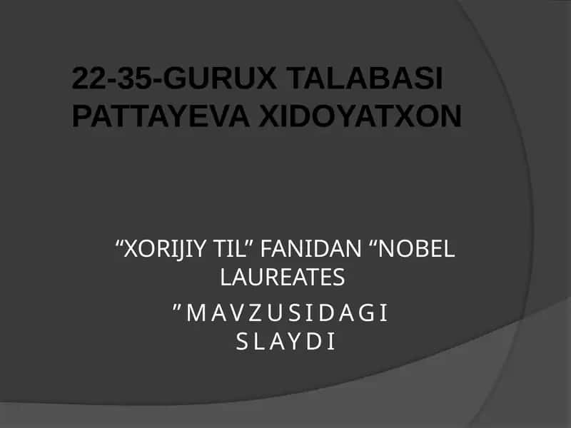 NOBEL LAUREATES 1