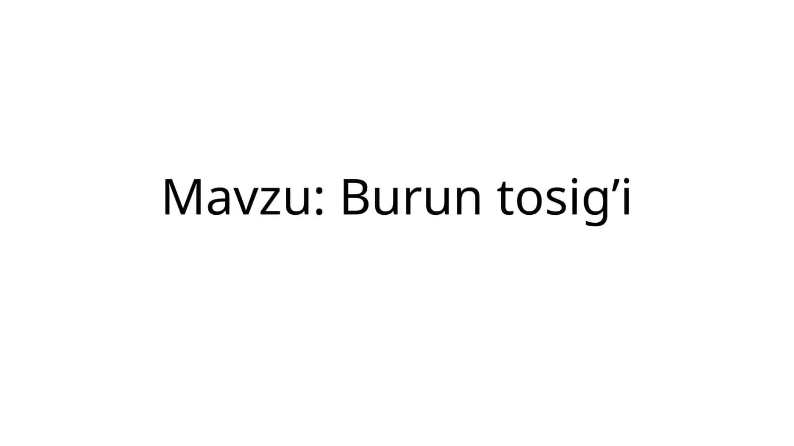 Burun to'sig'i 1